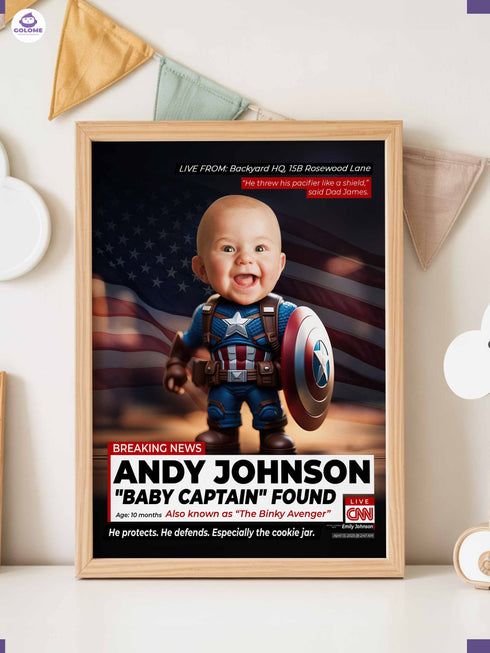 Custom Baby News Poster – Personalized Baby Captain Wall Art